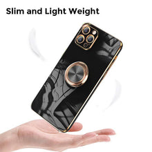 Load image into Gallery viewer, Shiny Plating Built-in Finger Ring Case For iPhone 12 Series - Libiyi