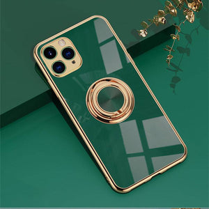 Shiny Plating Built-in Finger Ring Case For iPhone 12 Series - Libiyi