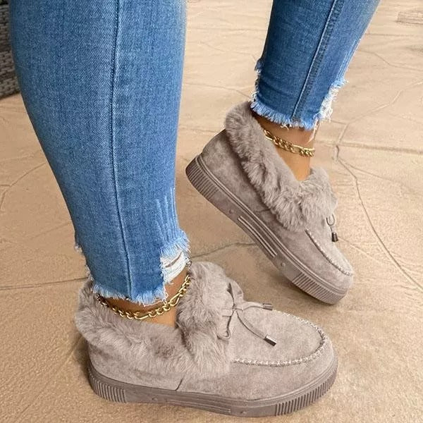 Winter Comfy Suede Casual Fashion Flat Snow Boots - Keillini