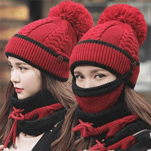 Carregar imagem no visualizador da galeria, 2022 New 3 in 1 Winter Beanie Set - Libiyi