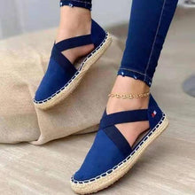 Charger l&#39;image dans la galerie, Libiyi Flat Straw Braid Elastic Strap Casual Shoes - Libiyi