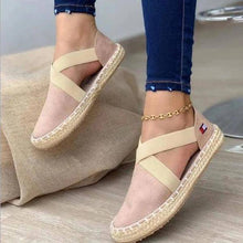 Charger l&#39;image dans la galerie, Libiyi Flat Straw Braid Elastic Strap Casual Shoes - Libiyi