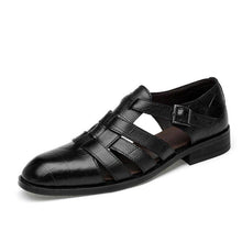 Cargar imagen en el visor de la galería, Libiyi Men&#39;s Business Casual Sandals Ankle Strap Flats Soft Leather Shoes - Libiyi