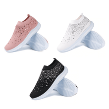 Carregar imagem no visualizador da galeria, Libiyi Women&#39;s Crystal Breathable Slip-On Walking Shoes - Libiyi