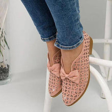 Carregar imagem no visualizador da galeria, Libiyi Women&#39;s Bowknot Hollow-out Flat Heel Flats - Libiyi