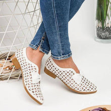 Carregar imagem no visualizador da galeria, Libiyi Women&#39;s Bowknot Hollow-out Flat Heel Flats - Libiyi