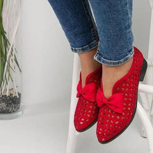 Carregar imagem no visualizador da galeria, Libiyi Women&#39;s Bowknot Hollow-out Flat Heel Flats - Libiyi