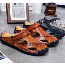 Cargar imagen en el visor de la galería, Libiyi Men&#39;s Casual Breathable Handmade Leather Sandals - Libiyi