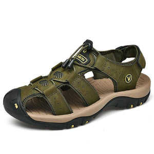 Libiyi Men's Outdoor Leather Toe Cap Sandals - Libiyi