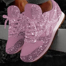 Charger l&#39;image dans la galerie, Libiyi Women Sparkle Lace-up Sneakers - Libiyi