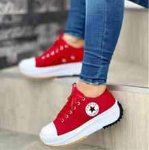 Cargar imagen en el visor de la galería, Libiyi round toe lace-up platform arch support canvas shoes - Libiyi