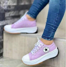 Cargar imagen en el visor de la galería, Libiyi round toe lace-up platform arch support canvas shoes - Libiyi