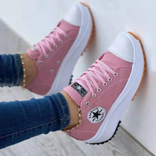 Carregar imagem no visualizador da galeria, Libiyi round toe lace-up platform arch support canvas shoes - Libiyi