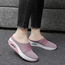 Carregar imagem no visualizador da galeria, Libiyi Women Daily Fly Knit Fabric Summer Air Cushion Mule Slippers - Libiyi