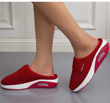 Cargar imagen en el visor de la galería, Libiyi Women Daily Fly Knit Fabric Summer Air Cushion Mule Slippers - Libiyi