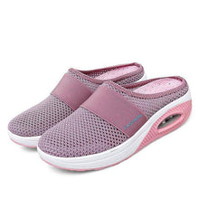 Carregar imagem no visualizador da galeria, Libiyi Women Daily Fly Knit Fabric Summer Air Cushion Mule Slippers - Libiyi