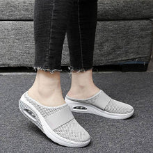 Cargar imagen en el visor de la galería, Libiyi Women Daily Fly Knit Fabric Summer Air Cushion Mule Slippers - Libiyi