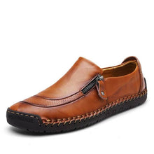 Load image into Gallery viewer, Libiyi Men Hand Stitching Zipper Slip-ons Leather Shoes - Libiyi