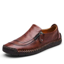 Cargar imagen en el visor de la galería, Libiyi Men Hand Stitching Zipper Slip-ons Leather Shoes - Libiyi