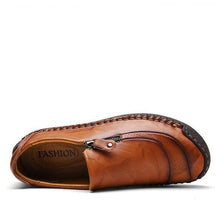 Cargar imagen en el visor de la galería, Libiyi Men Hand Stitching Zipper Slip-ons Leather Shoes - Libiyi