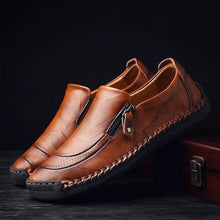 Charger l&#39;image dans la galerie, Libiyi Men Hand Stitching Zipper Slip-ons Leather Shoes - Libiyi