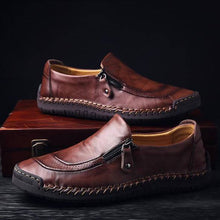 Carregar imagem no visualizador da galeria, Libiyi Men Hand Stitching Zipper Slip-ons Leather Shoes - Libiyi