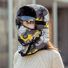 Cargar imagen en el visor de la galería, Unisex Winter Warm Hat with Windproof Facemask and Windproof Glasses - Libiyi