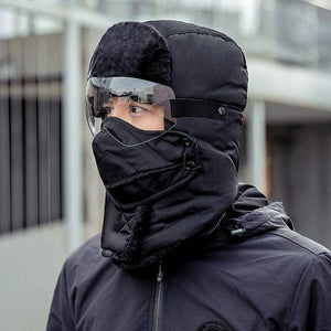 Unisex Winter Warm Hat with Windproof Facemask and Windproof Glasses - Libiyi