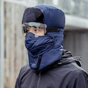 Unisex Winter Warm Hat with Windproof Facemask and Windproof Glasses - Libiyi