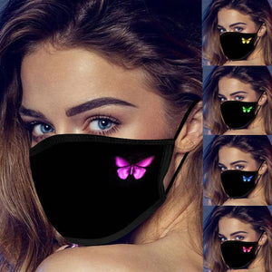 Printed Black Mask Butterfly Cloth Masks - Libiyi