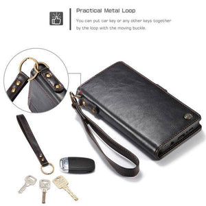 Samsung  Wallet Magnetic Case With Wrist Strap Detachable 2 in 1 Back Cover - Libiyi