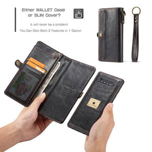 Samsung  Wallet Magnetic Case With Wrist Strap Detachable 2 in 1 Back Cover - Libiyi