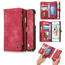 Cargar imagen en el visor de la galería, Zipper Wallet Magnetic Case Detachable 2 in 1 Cover For iPhone - Libiyi