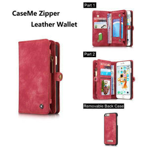 Zipper Wallet Magnetic Case Detachable 2 in 1 Cover For iPhone - Libiyi