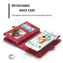 Cargar imagen en el visor de la galería, Zipper Wallet Magnetic Case Detachable 2 in 1 Cover For iPhone - Libiyi