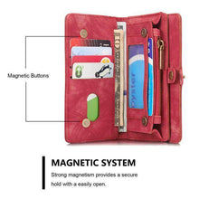 Charger l&#39;image dans la galerie, Zipper Wallet Magnetic Case Detachable 2 in 1 Cover For iPhone - Libiyi