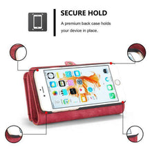 Cargar imagen en el visor de la galería, Zipper Wallet Magnetic Case Detachable 2 in 1 Cover For iPhone - Libiyi