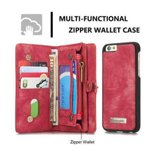 Cargar imagen en el visor de la galería, Zipper Wallet Magnetic Case Detachable 2 in 1 Cover For iPhone - Libiyi