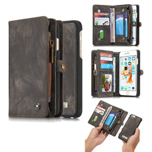 Cargar imagen en el visor de la galería, Zipper Wallet Magnetic Case Detachable 2 in 1 Cover For iPhone - Libiyi