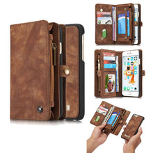 Cargar imagen en el visor de la galería, Zipper Wallet Magnetic Case Detachable 2 in 1 Cover For iPhone - Libiyi