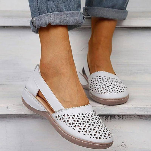 Libiyi Women Wedges Orthopedic Hollow Out Vintage Sandals - Libiyi