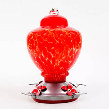 Cargar imagen en el visor de la galería, Hand Blown Glass Hummingbird Feeder  - 38 Ounces - Libiyi