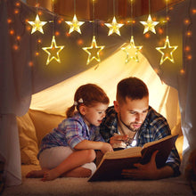 Charger l&#39;image dans la galerie, LED Star Curtain Lights 12 Stars 8 Modes Christmas String Lights - Libiyi