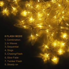 Charger l&#39;image dans la galerie, LED Star Curtain Lights 12 Stars 8 Modes Christmas String Lights - Libiyi