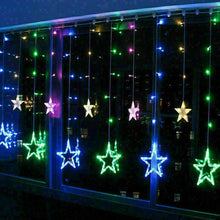 Charger l&#39;image dans la galerie, LED Star Curtain Lights 12 Stars 8 Modes Christmas String Lights - Libiyi