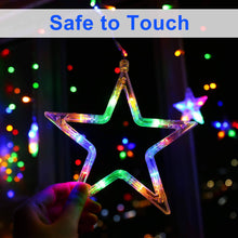 Charger l&#39;image dans la galerie, LED Star Curtain Lights 12 Stars 8 Modes Christmas String Lights - Libiyi