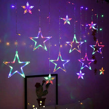 Charger l&#39;image dans la galerie, LED Star Curtain Lights 12 Stars 8 Modes Christmas String Lights - Libiyi