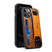 Carregar imagem no visualizador da galeria, 2022 Protective Leather Kickstand Wristband Case For iPhone - Libiyi